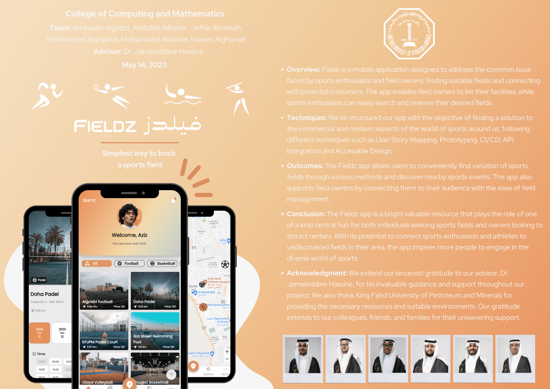Fieldz Project Poster by Jaffar Alromaih (Jafar Alrumaih) - Sports Field Booking Mobile Application